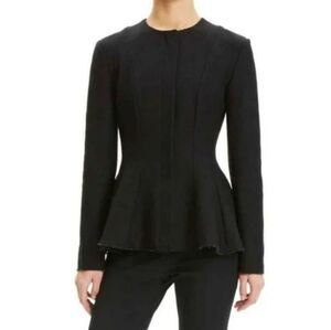 Theory Peplum Canvas Tweed Zipper Jacket